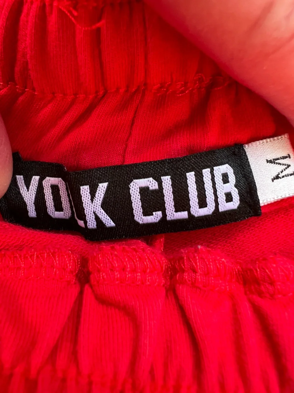 Men's Yolk Club Red Athletic Shorts with White Trim and Drawstring